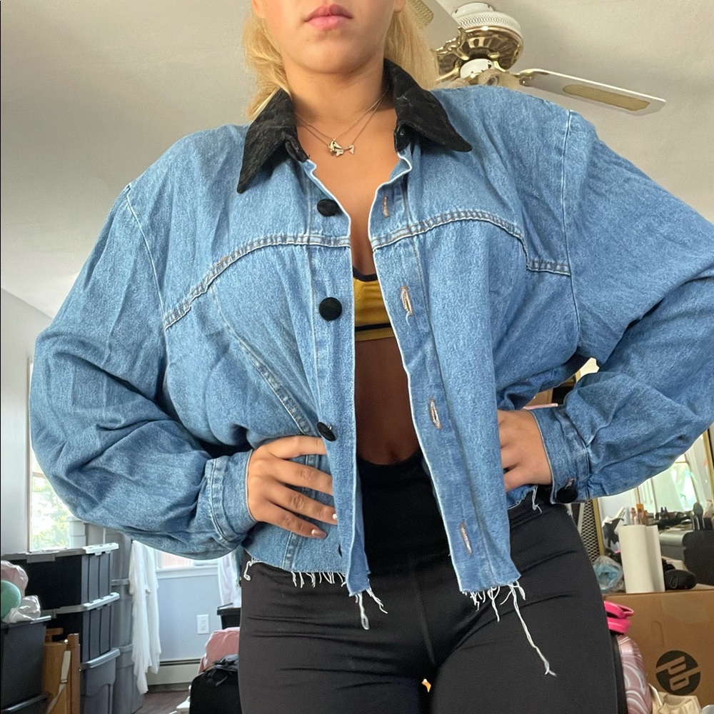 DELTA BURKE Size 2X Denim Distressed Jacket